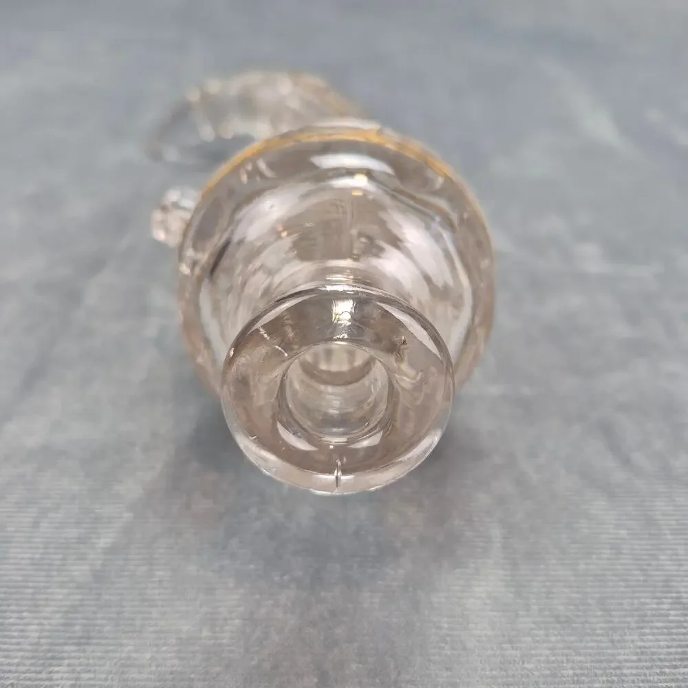 Vintage Pressed Glass Car Flask Vase Decanter 
